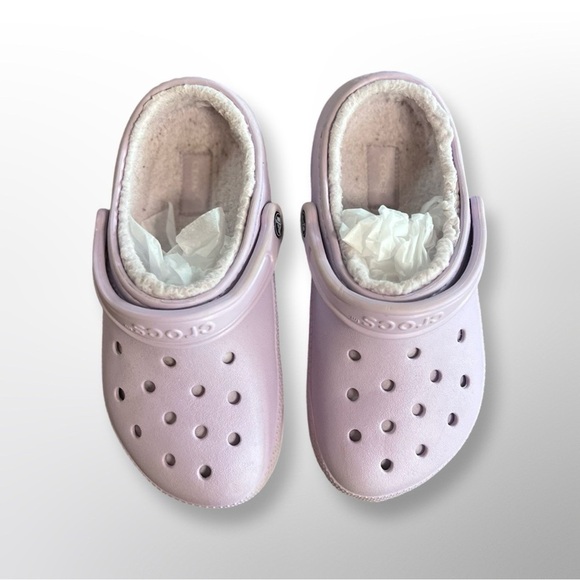 CROCS Shoes - Crocs Classic Clog Fuzz-Lined Lilac Slip-Ons | Women’s Size 6 / Men’s 4